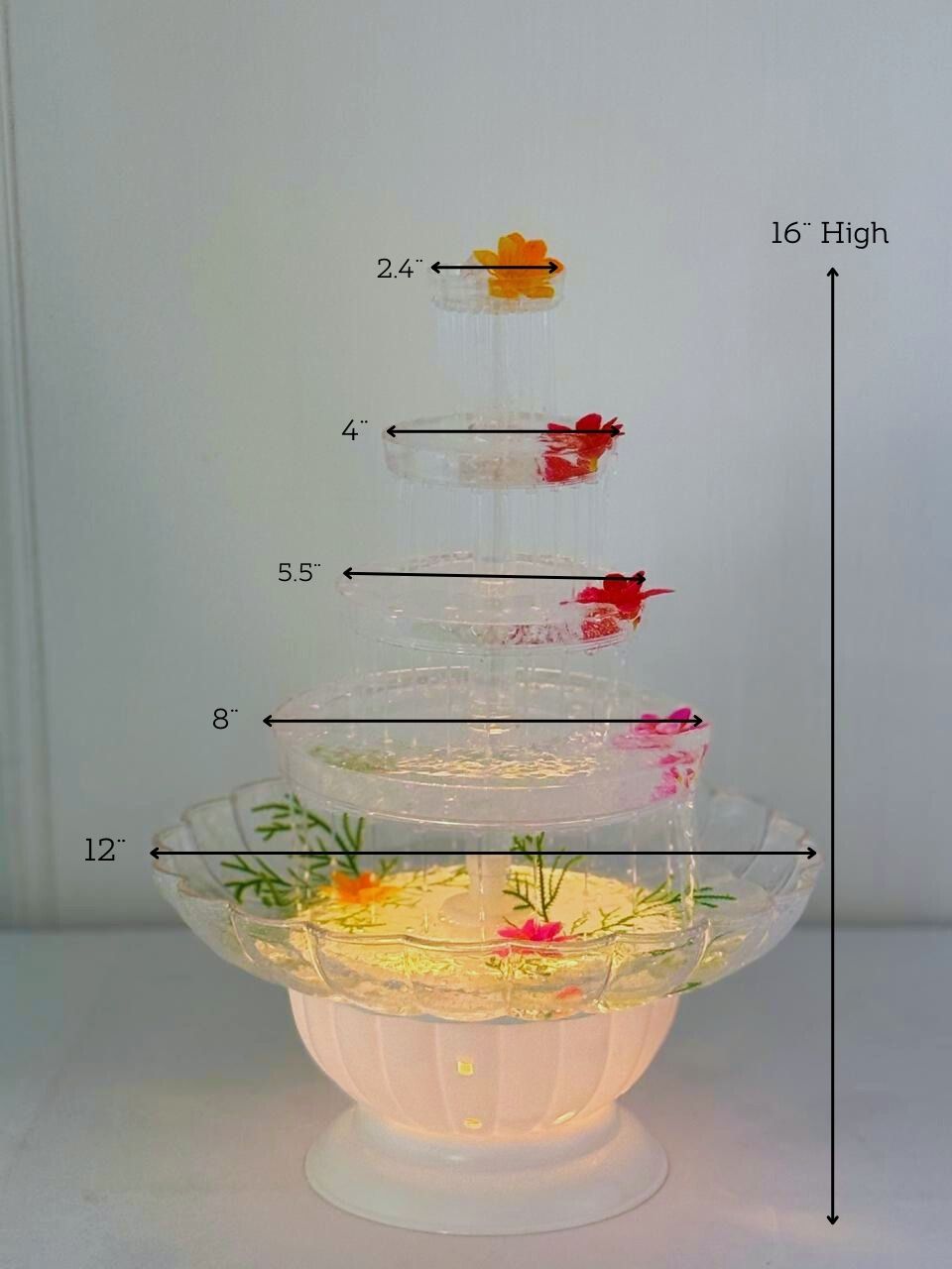 Fuente de agua decorativa de 5 niveles
