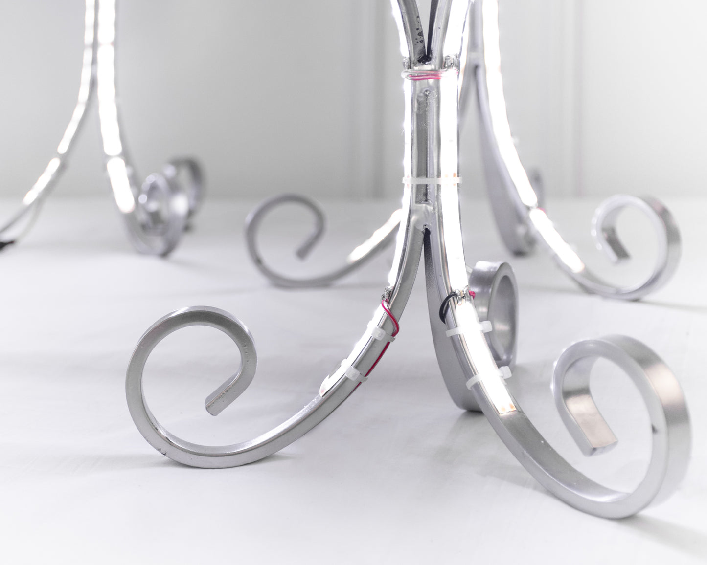 Juego de 8 soportes luz y listón diamante