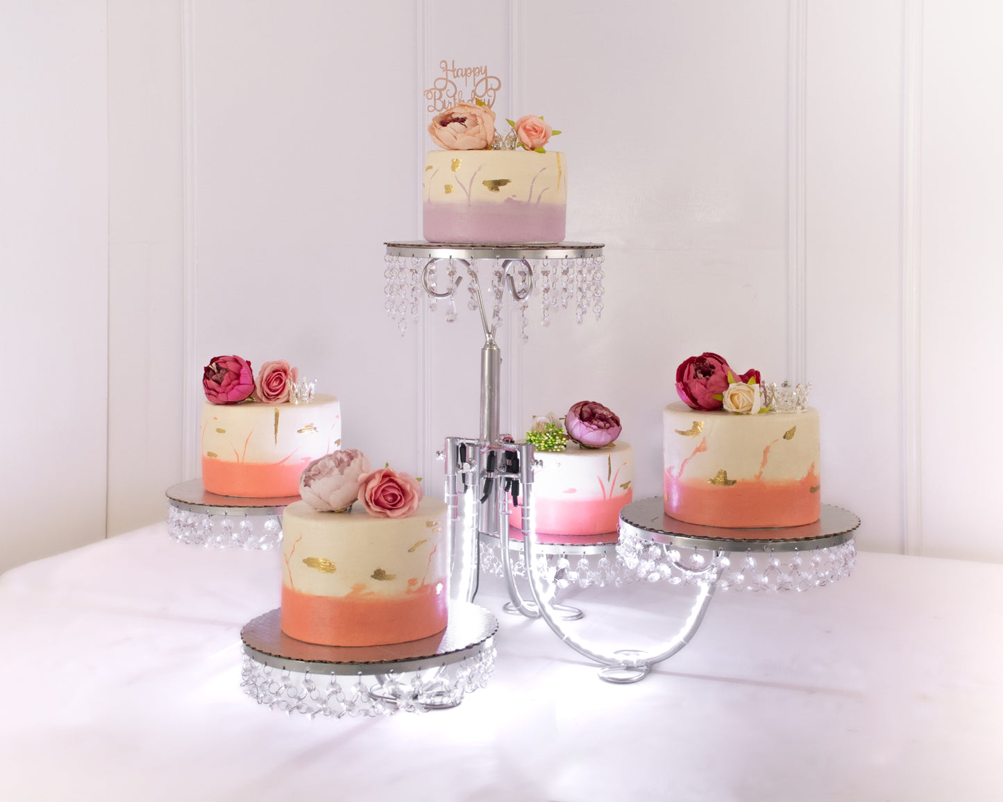 Candil de 5 con luz y piedra