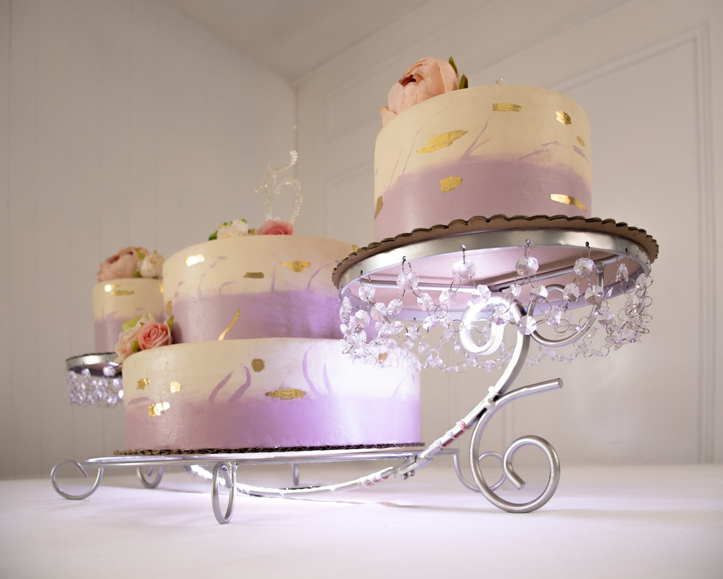 Arcadia de 3 con luz y piedra