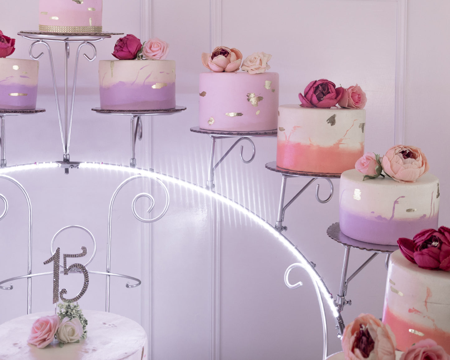 Escalinata real de 15 con luz