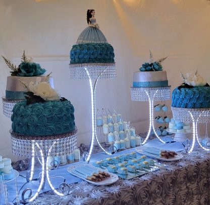 Juego de 8 soportes luz y listón diamante