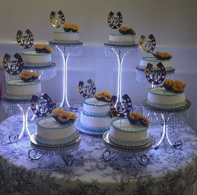 Juego de 8 soportes luz y listón diamante