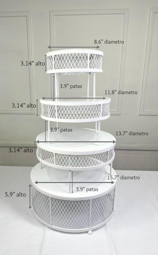 Juego para pastel con flores de 4