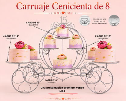 Carruaje cenicienta de 8 con luz