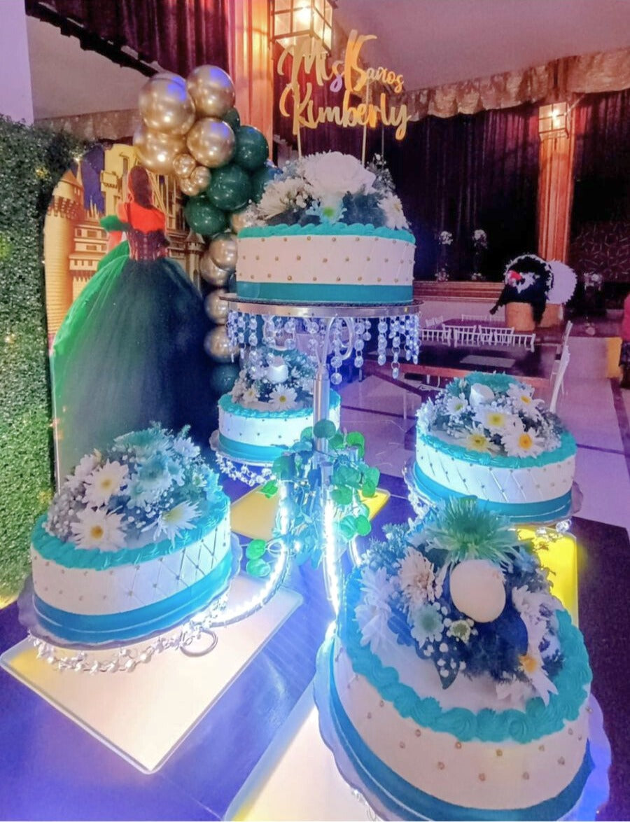 Candil de 5 con luz y piedra