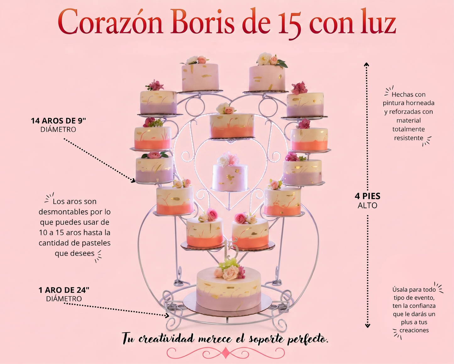 Corazón boris de 15 con luz